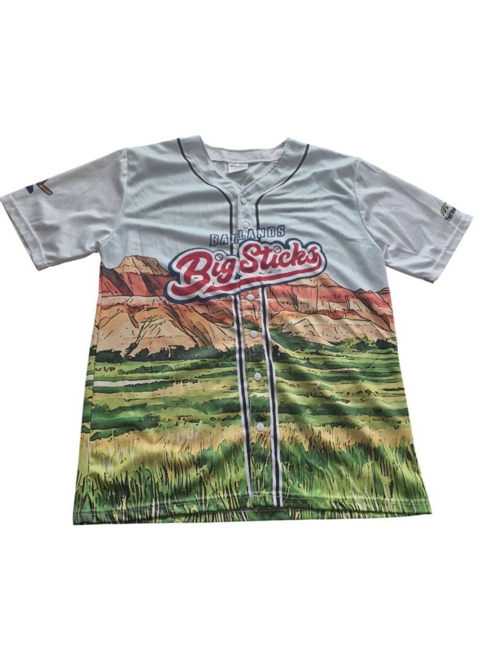 Badlands Big Sticks Baseball Jersey Adult Large #25 Farmers Union Insurance